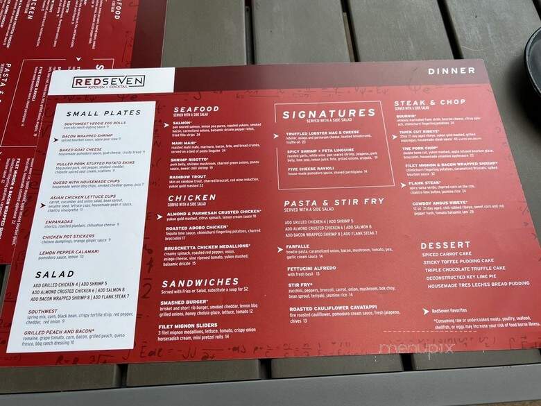 Red Seven Bar & Grill - Lafayette, IN menu_pic