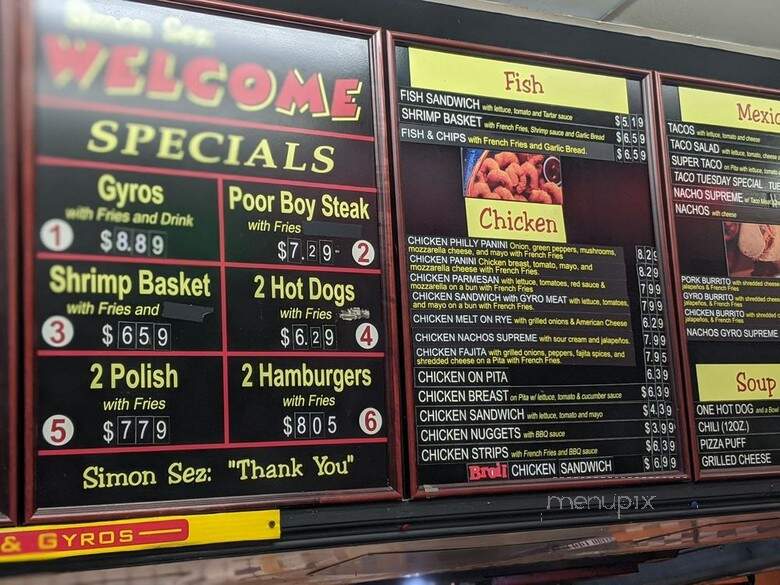 Simon Sez Fast Foods - Merrillville, IN menu_pic