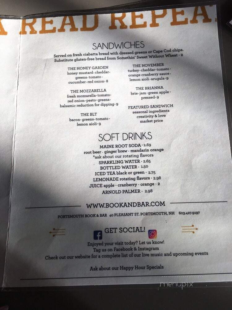 Portsmouth Book and Bar - Portsmouth, NH menu_pic