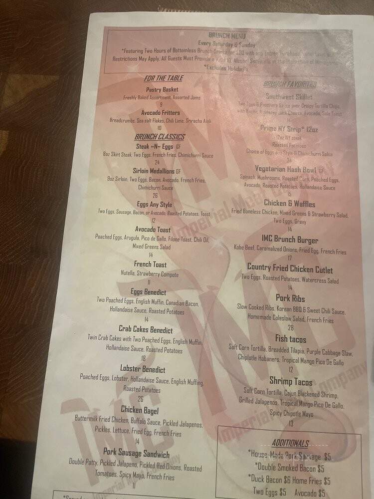 IMC Restaurant & Bar - Huntington, NY menu_pic