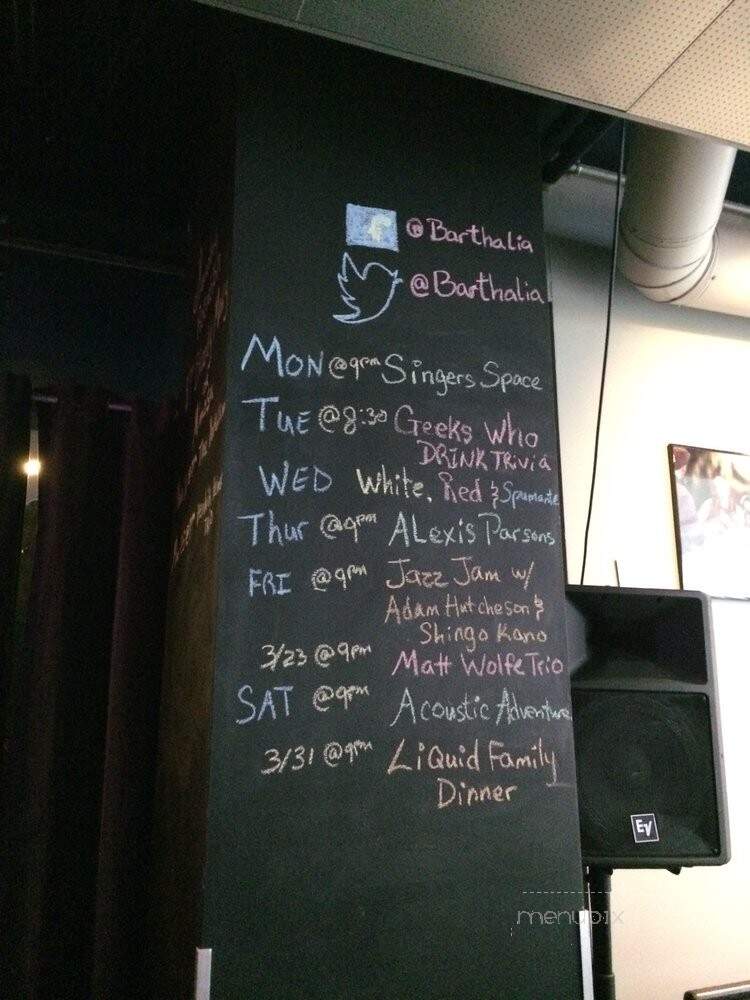 Bar Thalia - New York, NY menu_pic