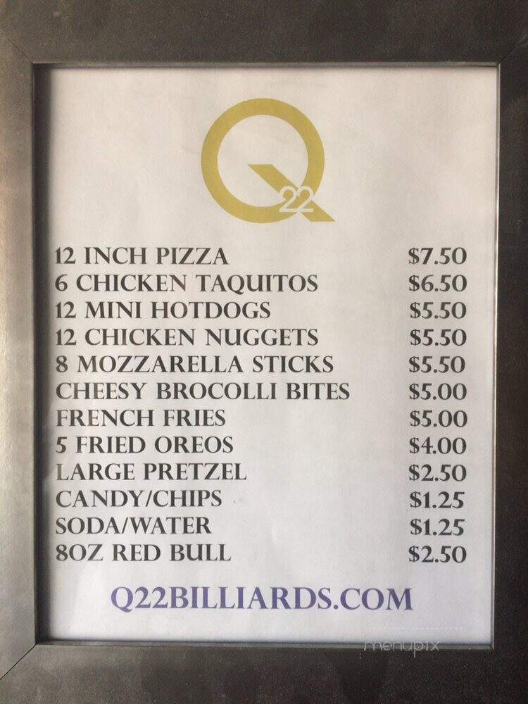 Q22 Billiards - Scotch Plains, NJ menu_pic