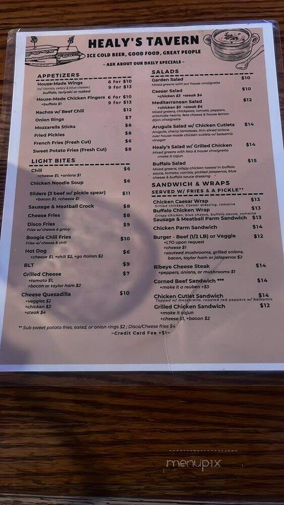 Healy's Tavern - Jersey City, NJ menu_pic