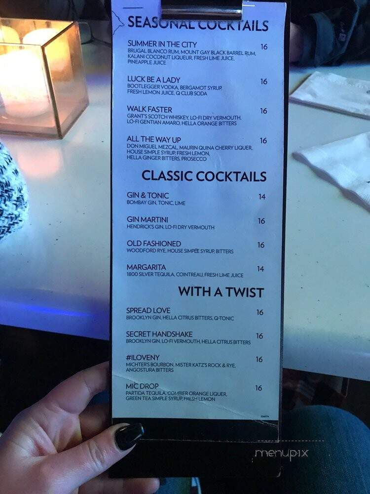 R Lounge - New York, NY menu_pic