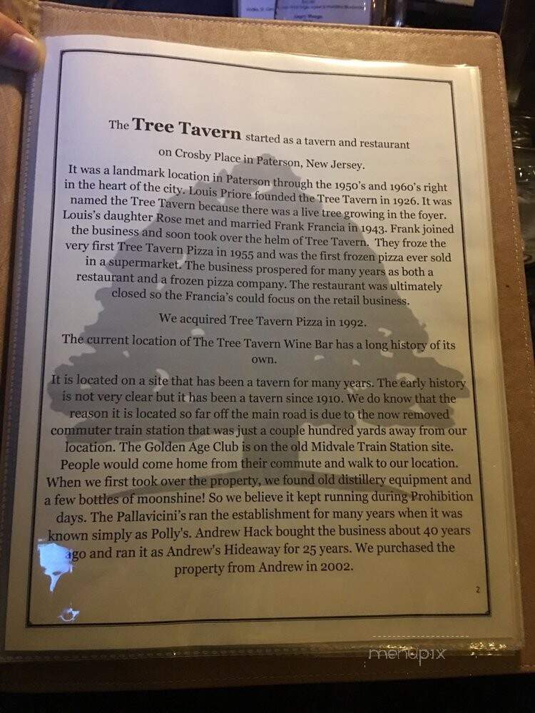 Tree Tavern - Wanaque, NJ menu_pic