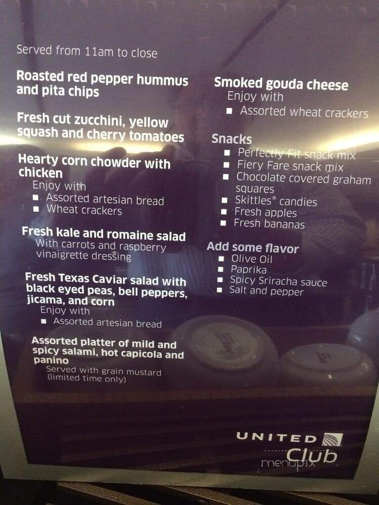 United Club - Newark, NJ menu_pic