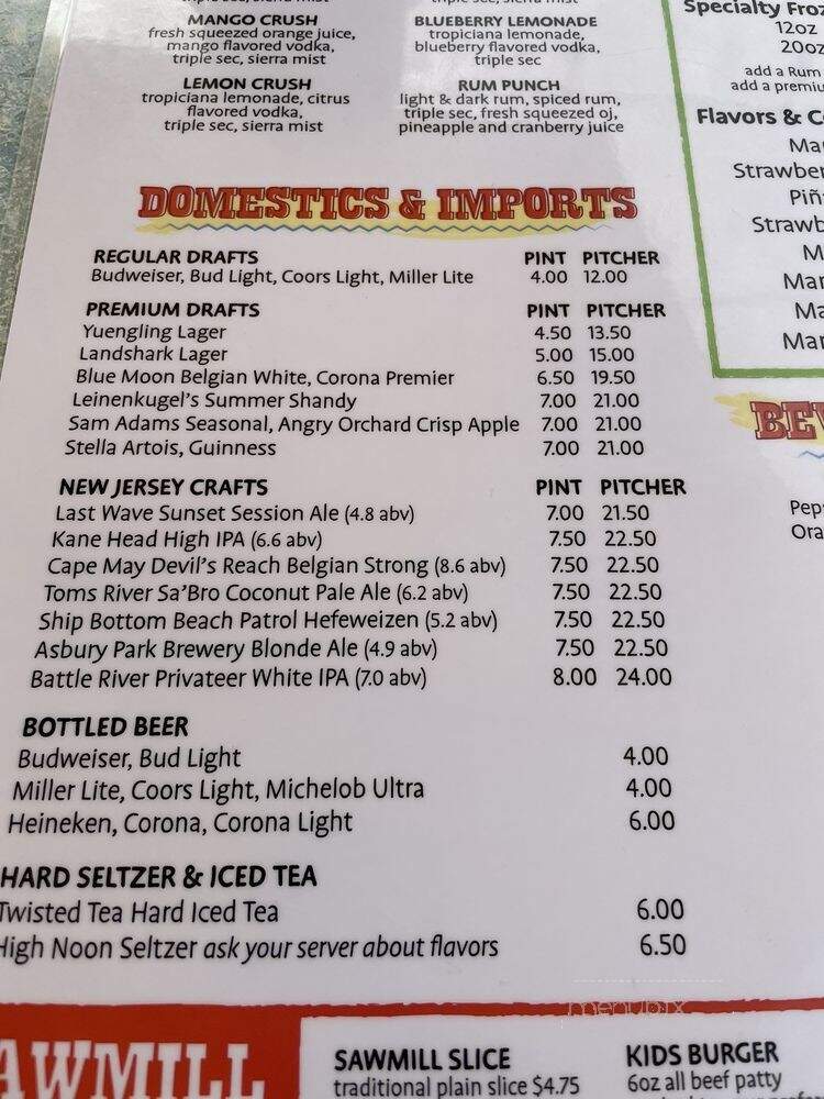 The Sawmill - Seaside Park, NJ menu_pic