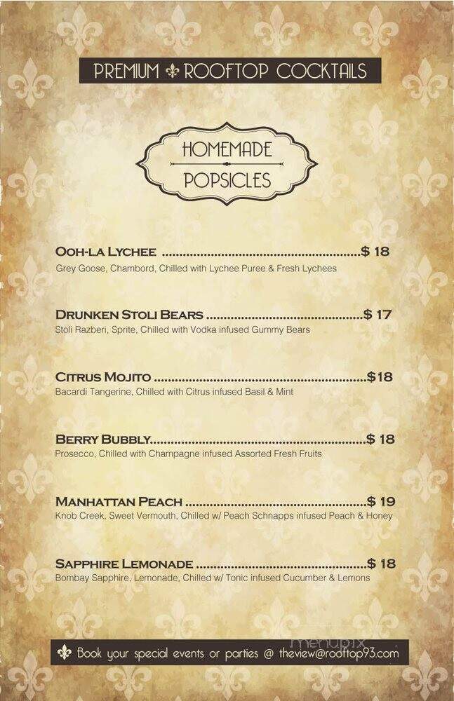 Rooftop 93 - New York, NY menu_pic