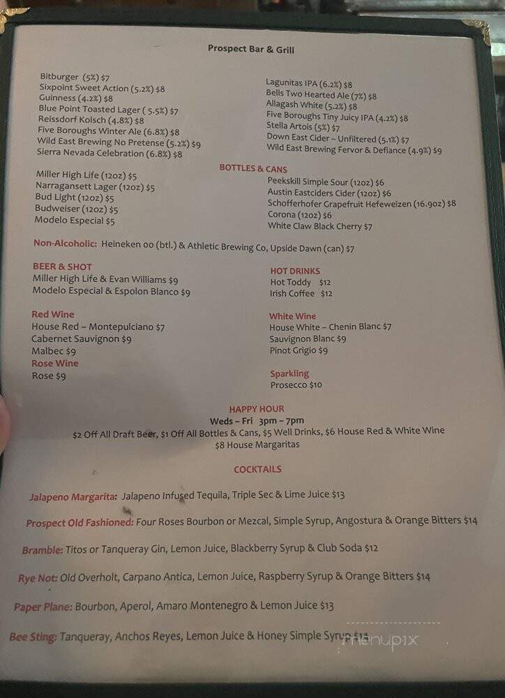 Prospect - Brooklyn, NY menu_pic