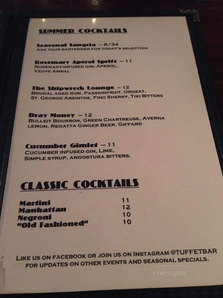 Tuffet: Cheese/Meat/Bar - Brooklyn, NY menu_pic