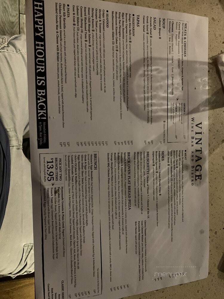 Vintage Wine Bar and Bistro - Farmingdale, NY menu_pic