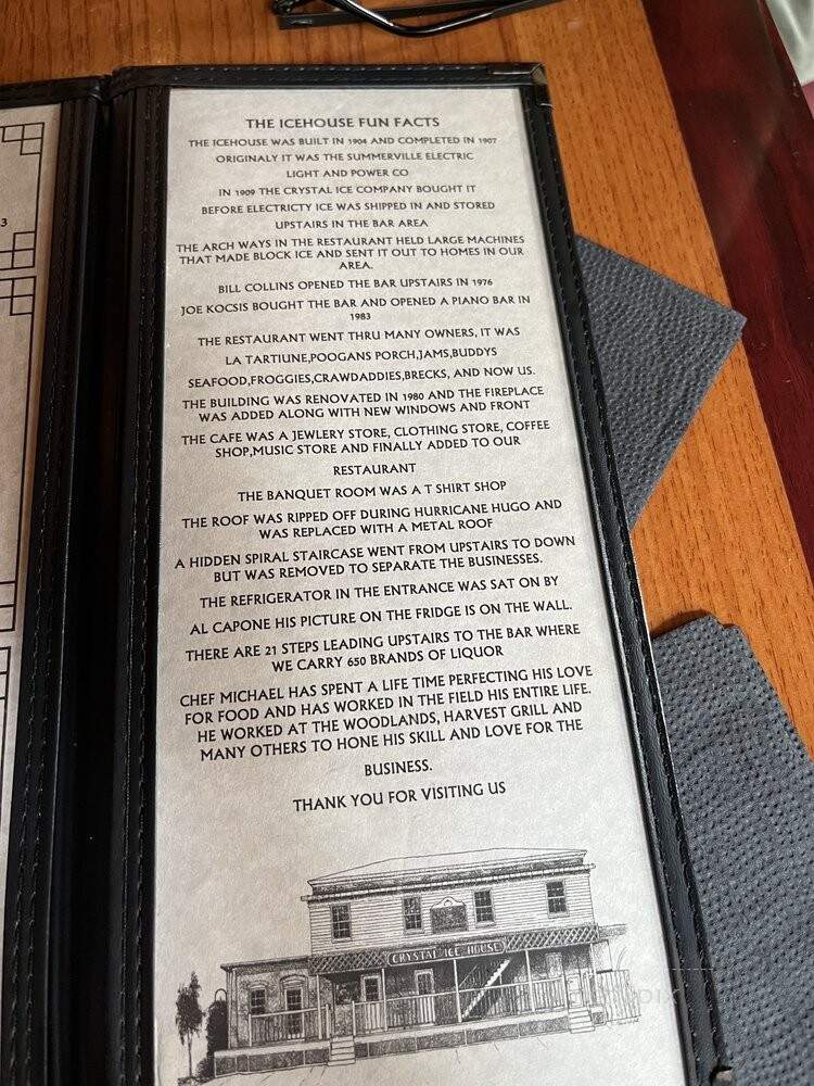 The Ice House - Summerville, SC menu_pic
