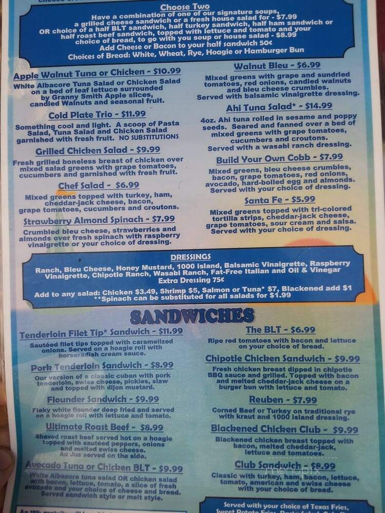 T-Bones On the Lake - Lake Wylie, SC menu_pic