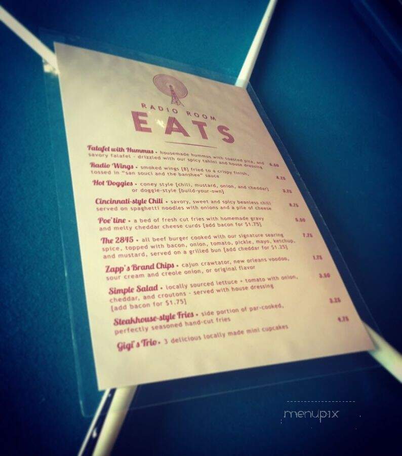 The Radio Room - Greenville, SC menu_pic