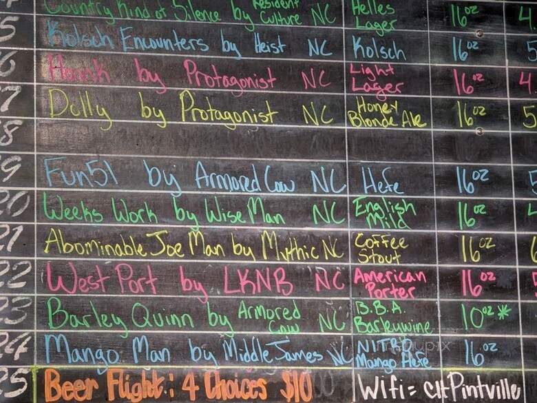 Pintville Craft Beer - Pineville, NC menu_pic
