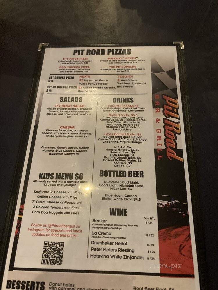 Pit Road Bar & Grill - Charlotte, NC menu_pic