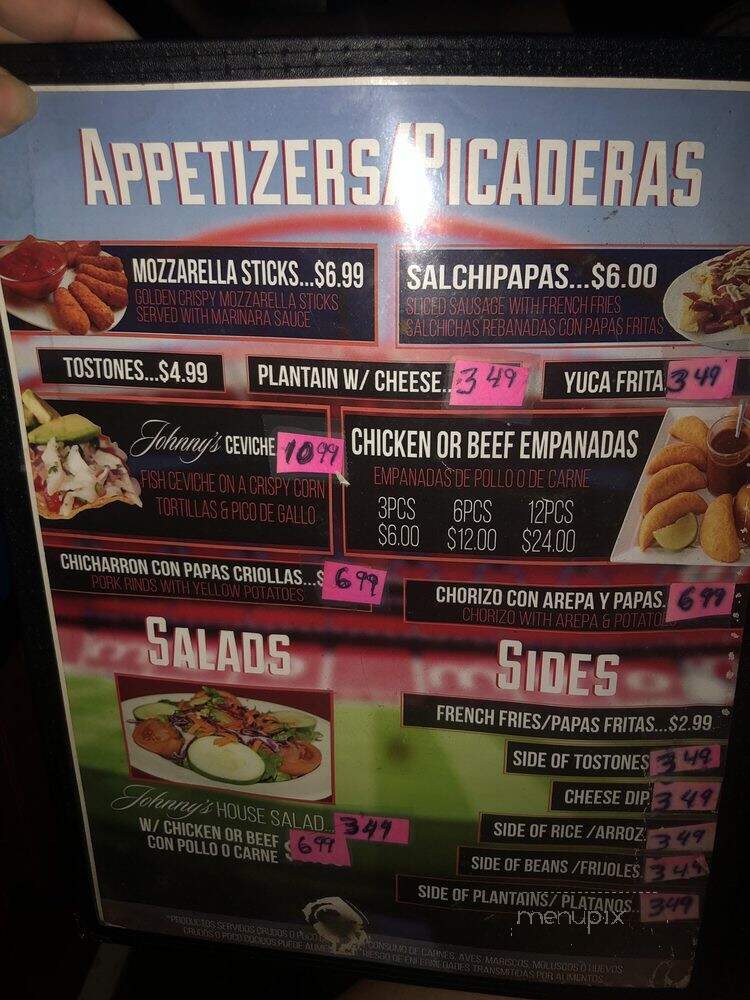 Johnny's Sports Bar & Grill - Lawrenceville, GA menu_pic