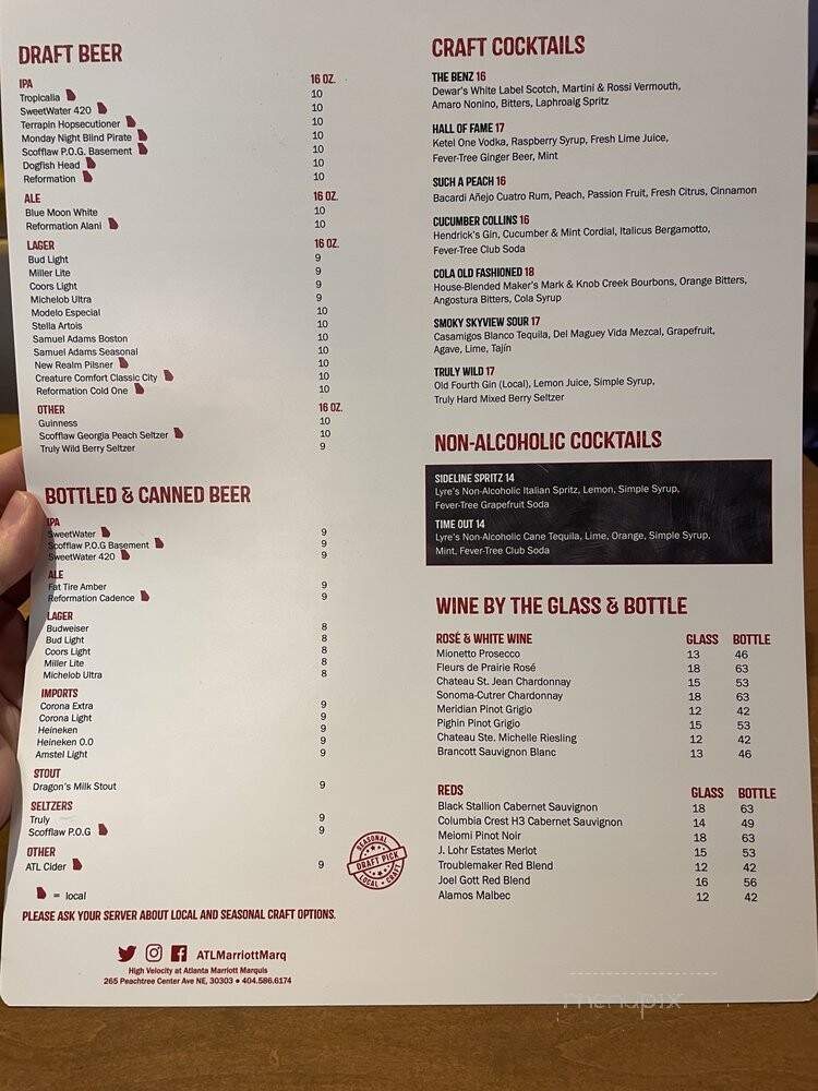 High Velocity - Atlanta, GA menu_pic