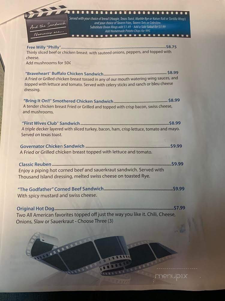 Cinema Tavern Reel Sports Bar & Grill - Villa Rica, GA menu_pic