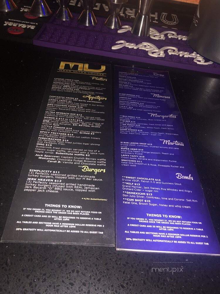 M Bar - Atlanta, GA menu_pic
