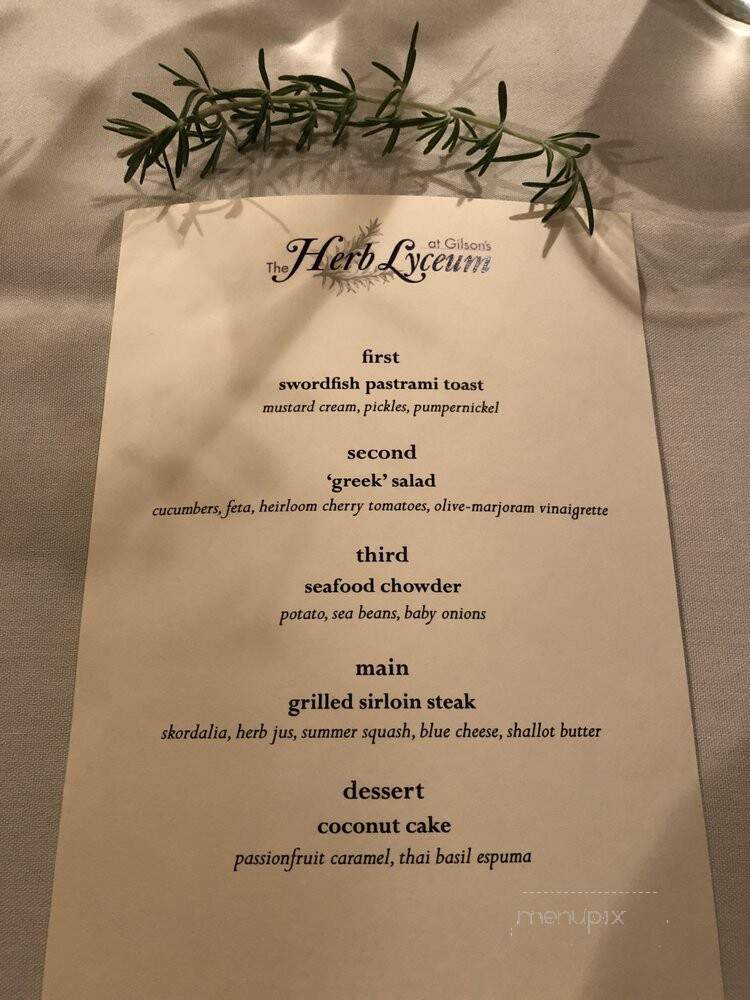 The Herb Lyceum at Gilson's - Groton, MA menu_pic