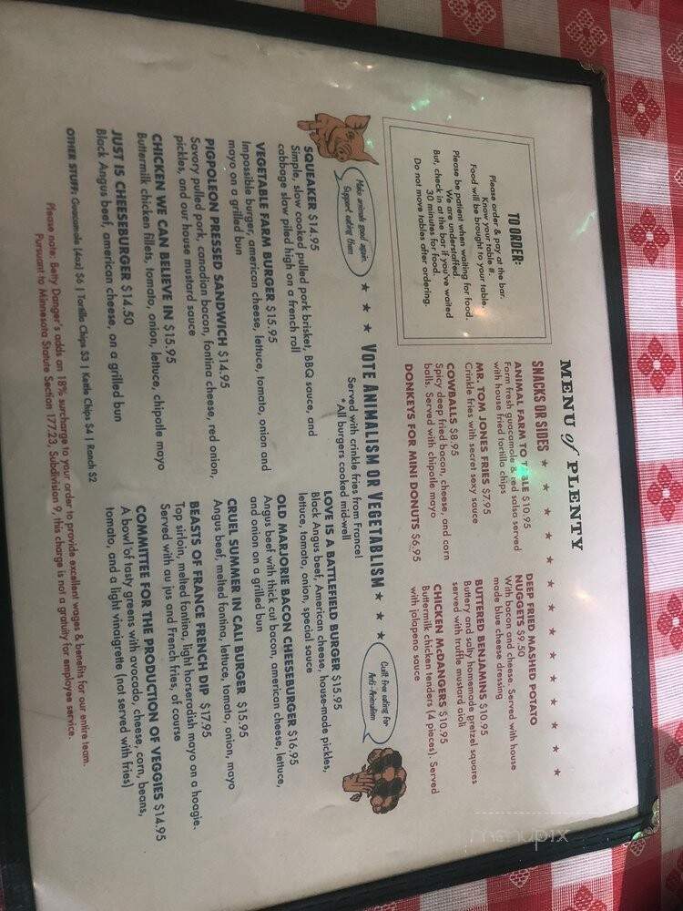 Betty Danger's Country Club - Minneapolis, MN menu_pic