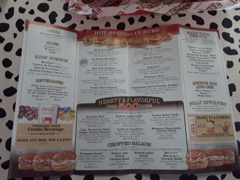 Firehouse Subs - Roseville, MN menu_pic