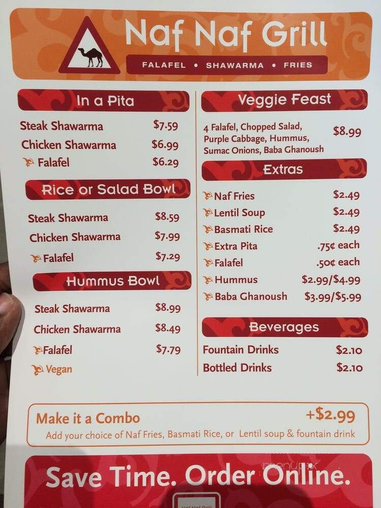 Naf Naf Grill - Minneapolis, MN menu_pic