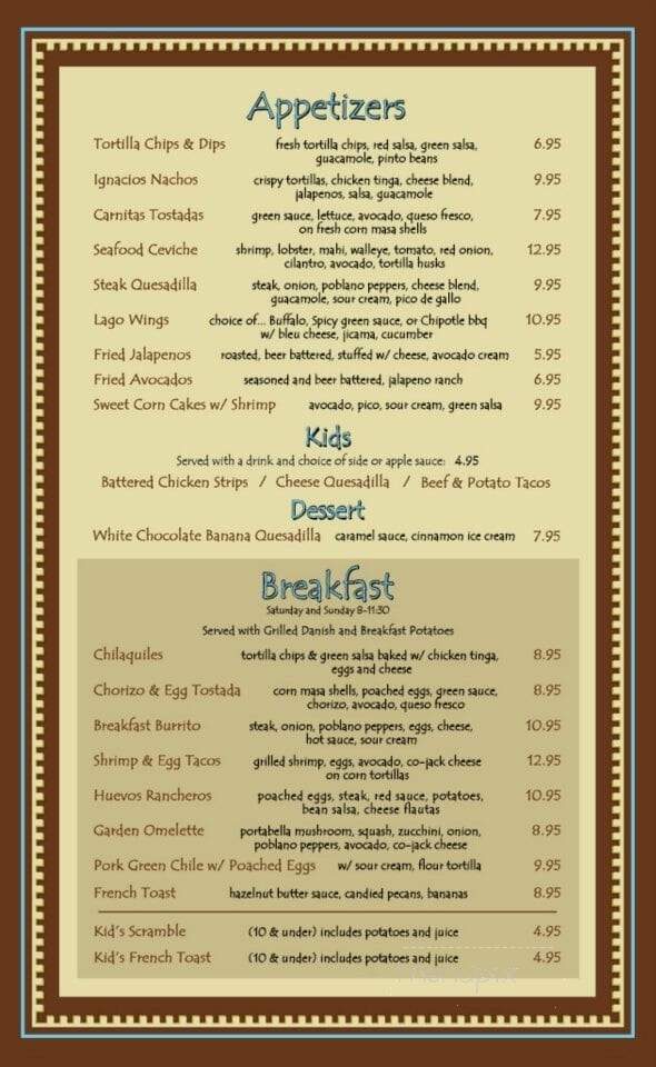 Lago Tacos - Excelsior, MN menu_pic