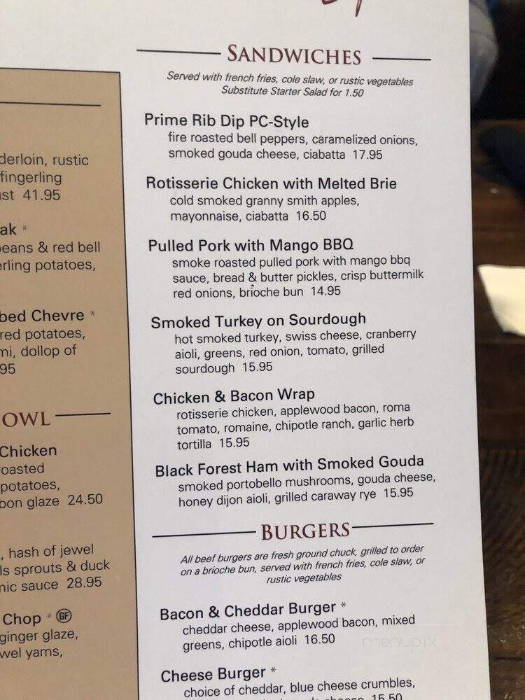 Porter Creek Hardwood Grill - Fargo, ND menu_pic