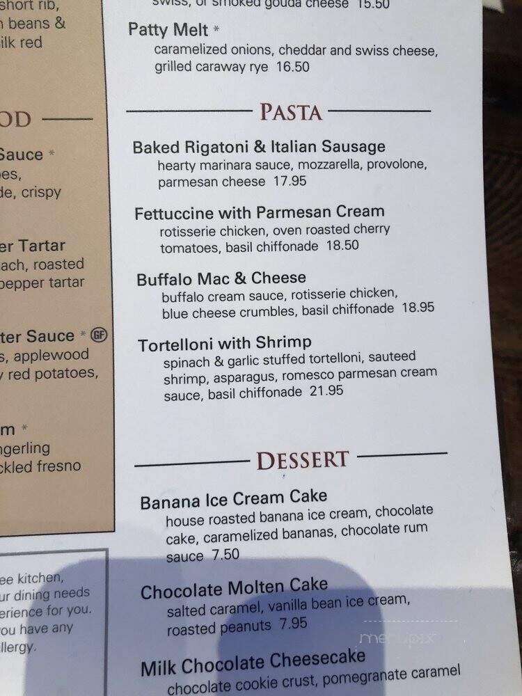Porter Creek Hardwood Grill - Fargo, ND menu_pic