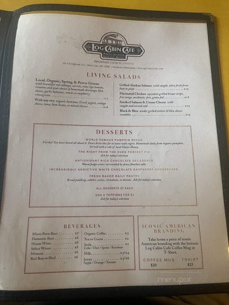 Log Cabin Cafe - Silver Gate, MT menu_pic