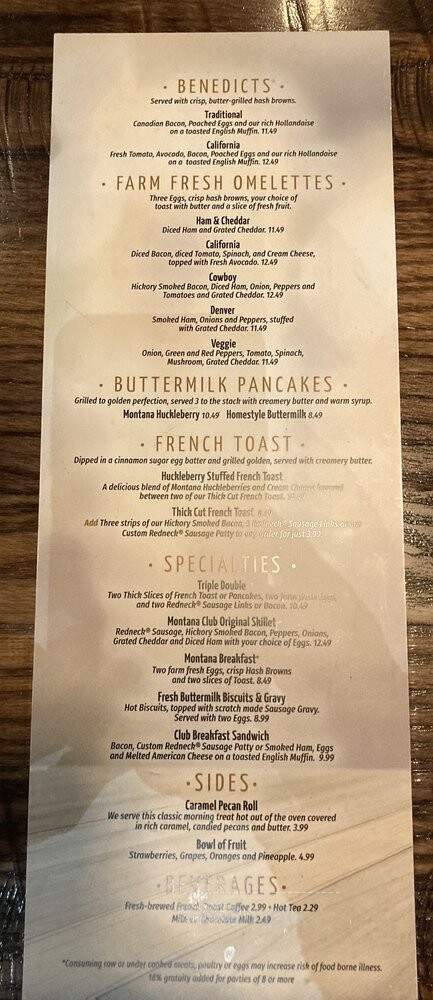 Montana Club - Billings, MT menu_pic