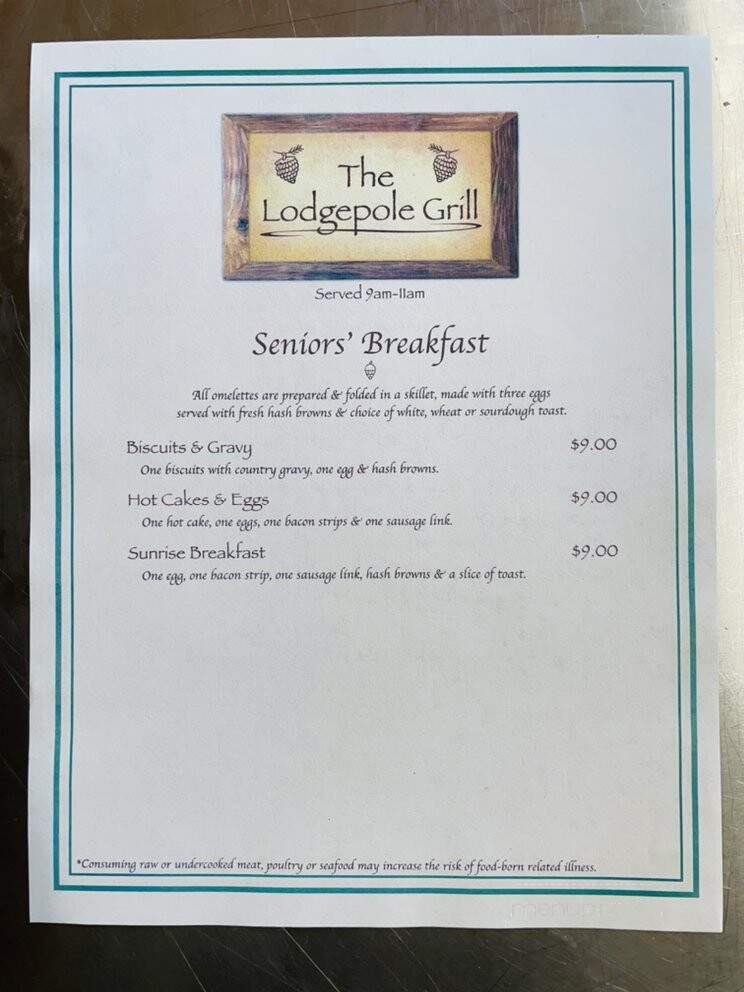 Lodgepole Grill - Island Park, ID menu_pic