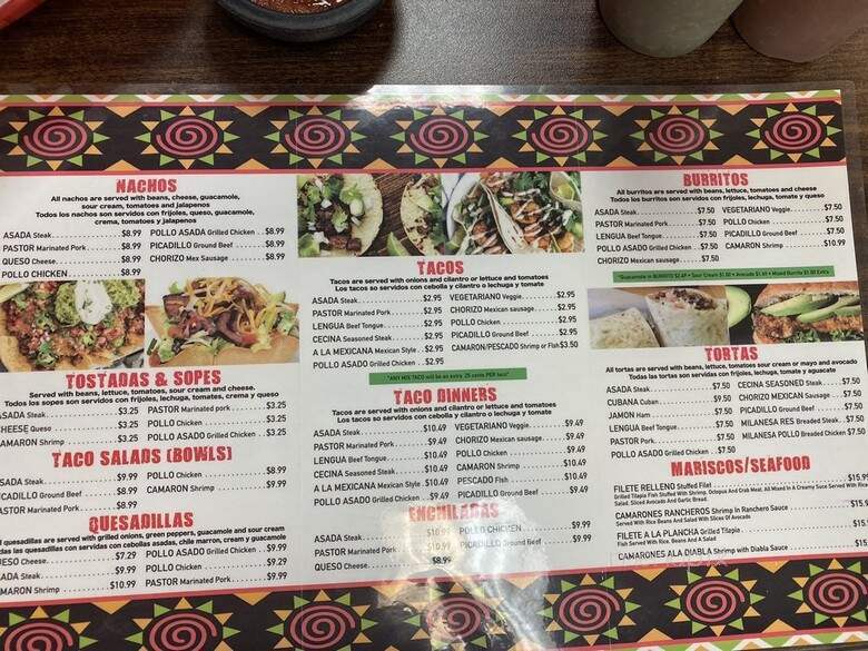 Mariachi's Baja Grill - Des Plaines, IL menu_pic