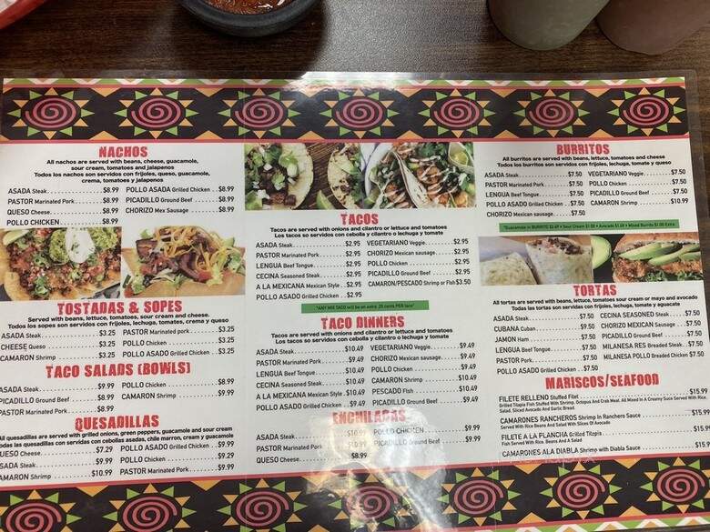 Mariachi's Baja Grill - Des Plaines, IL menu_pic