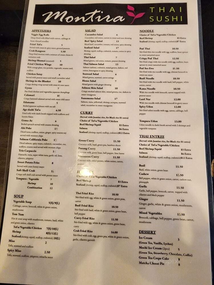 Montira Thai - Glenview, IL menu_pic