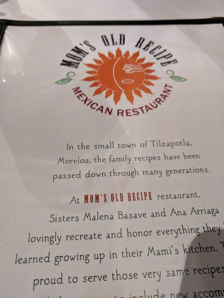 Mom's Old Recipe Mexican Restaurant - Chicago, IL menu_pic