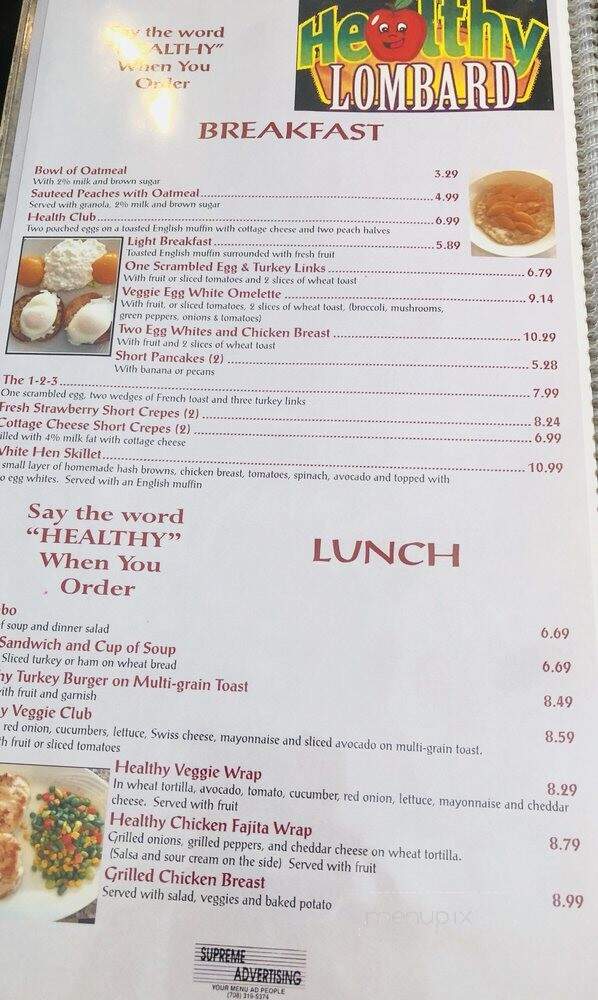 Main Street Cafe - Lombard, IL menu_pic