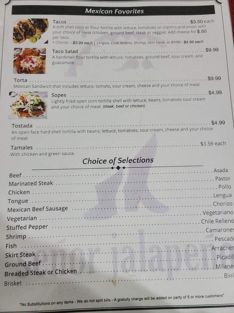 Senor Jalapeno - Lombard, IL menu_pic