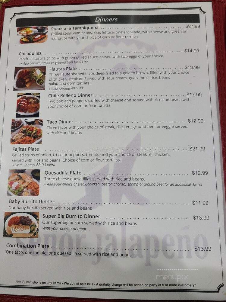 Senor Jalapeno - Lombard, IL menu_pic