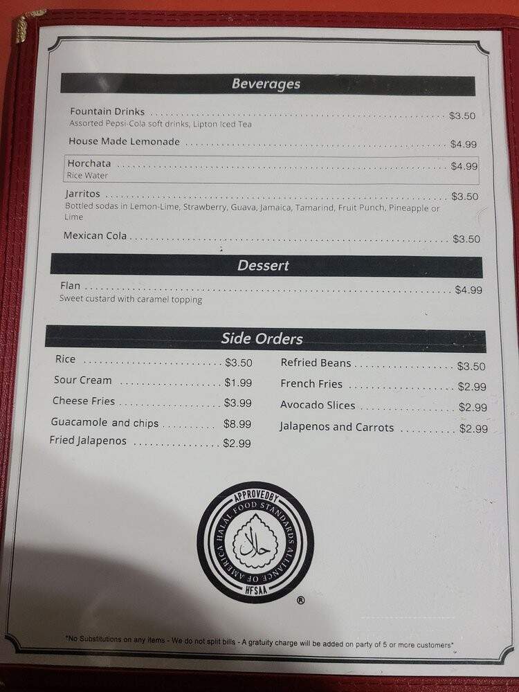Senor Jalapeno - Lombard, IL menu_pic