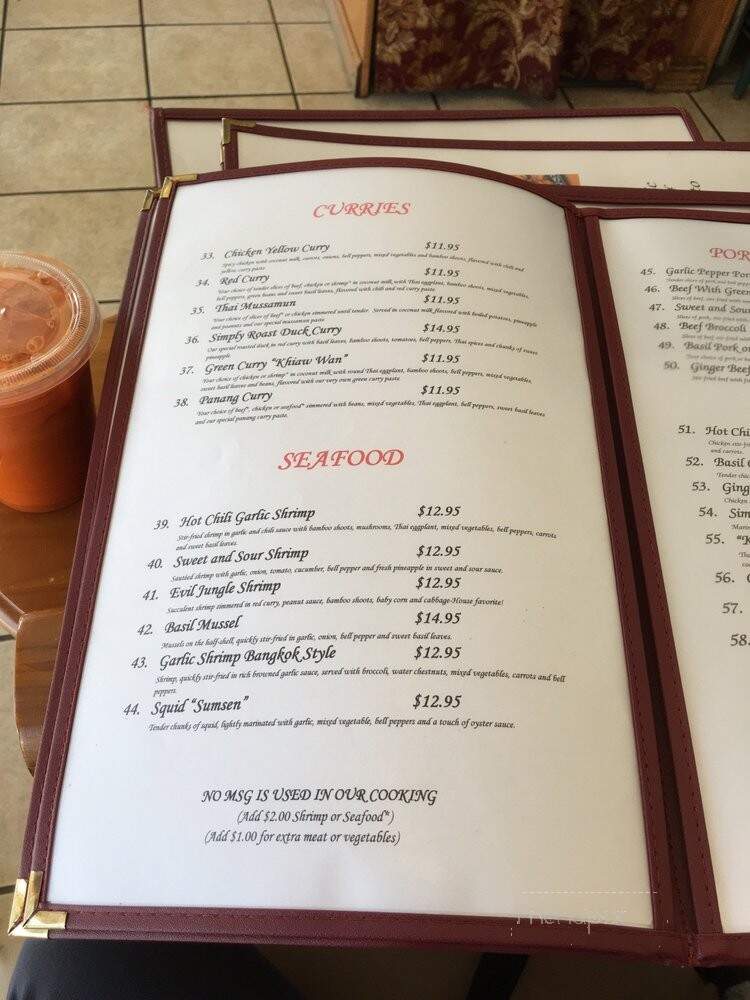 Simply Thai Bistro - Wheaton, IL menu_pic