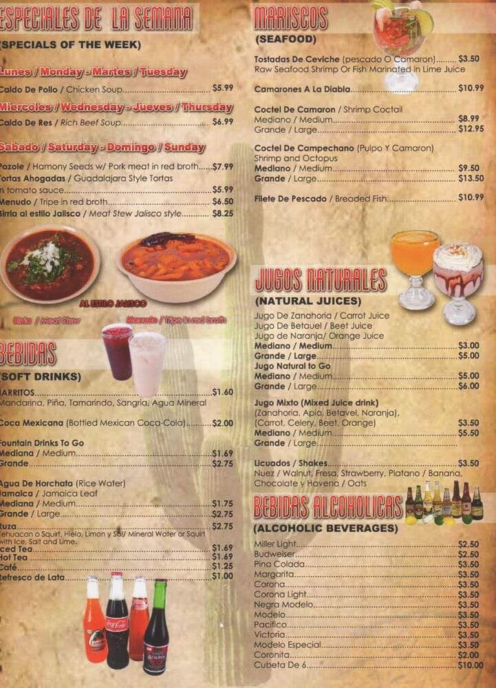 Taqueria El Tio - Aurora, IL menu_pic