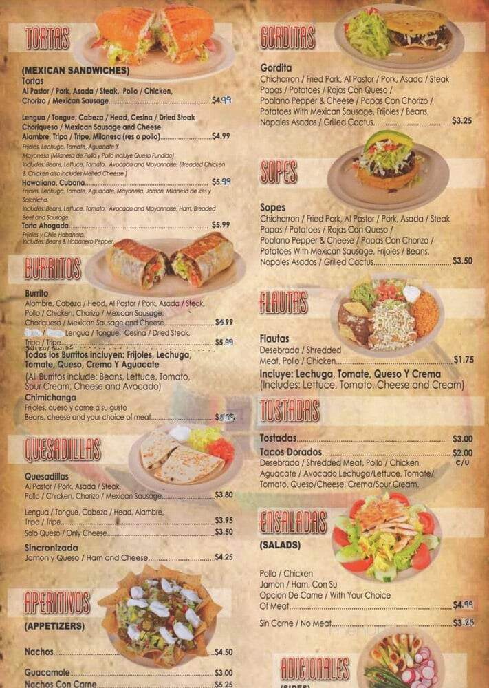 Taqueria El Tio - Aurora, IL menu_pic