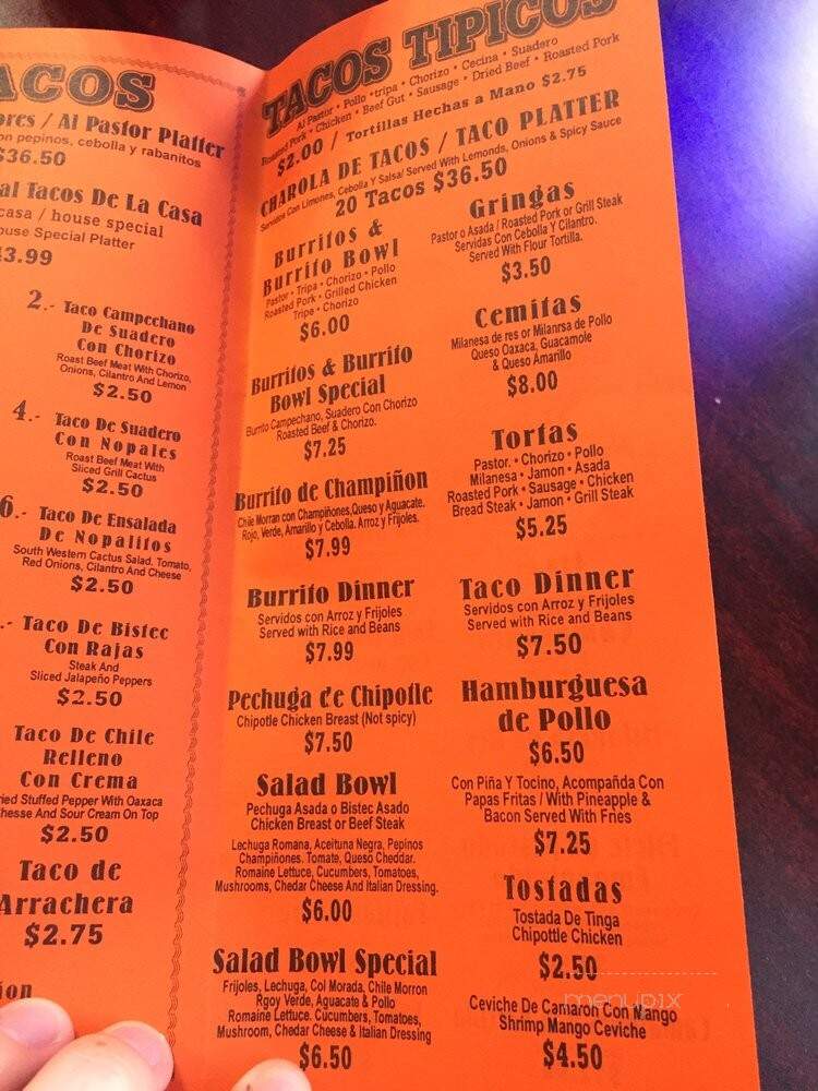 Taqueria Vargas - Chicago, IL menu_pic