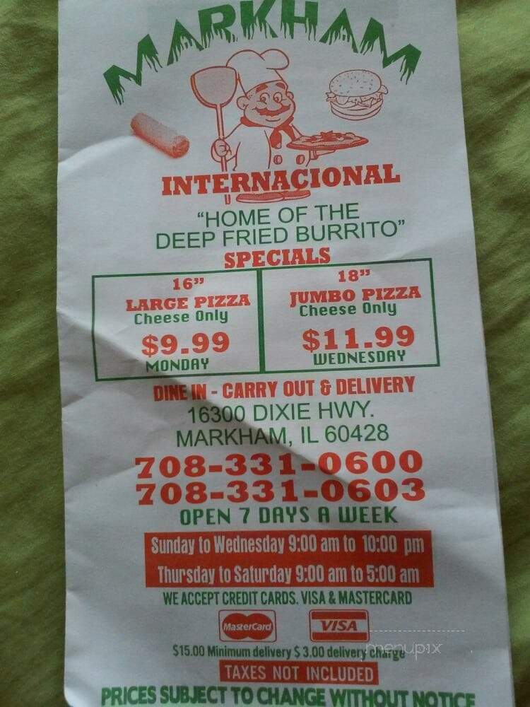 Markham International - Markham, IL menu_pic