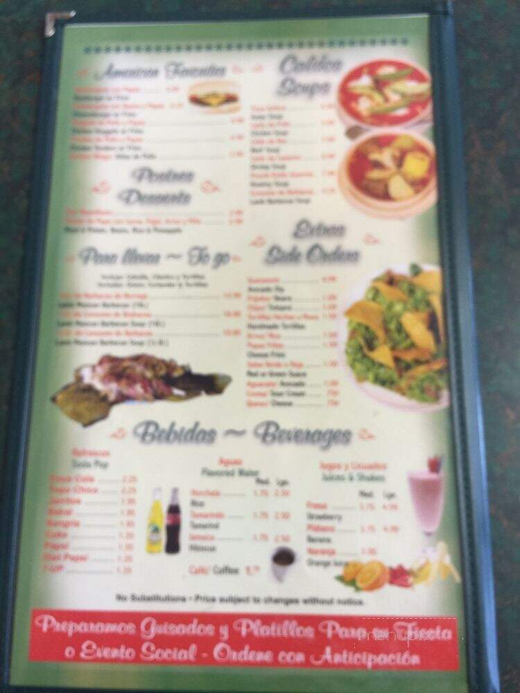 El Borrego De Oro - Joliet, IL menu_pic