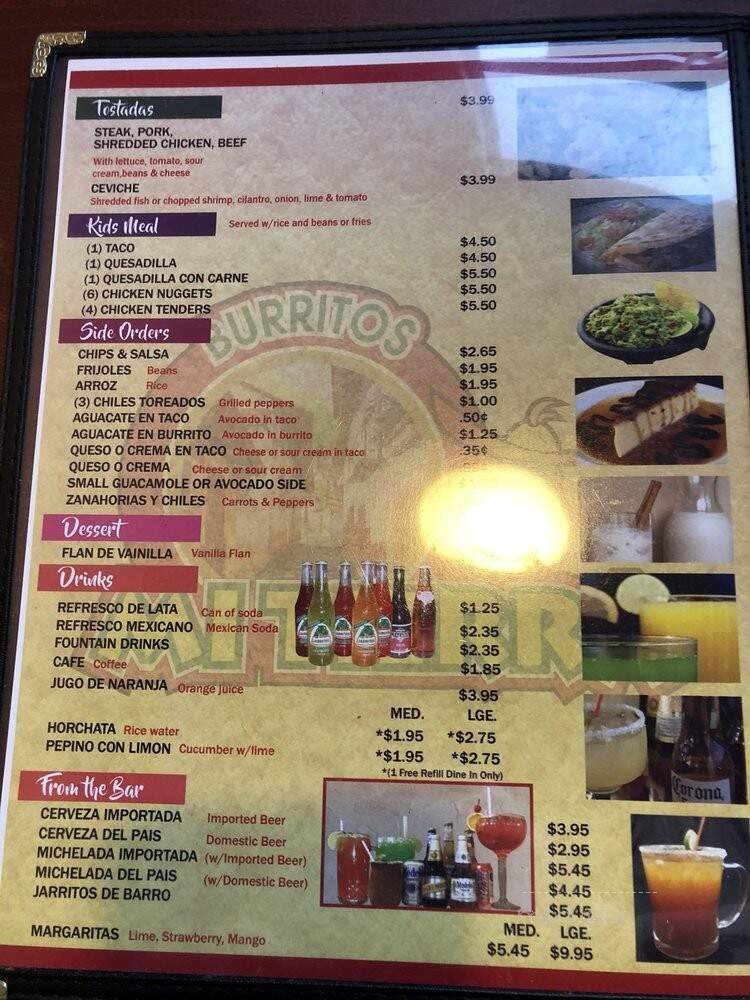 Burritos Mi Tierra - Romeoville, IL menu_pic