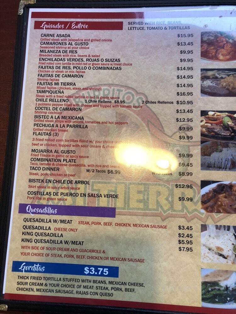 Burritos Mi Tierra - Romeoville, IL menu_pic